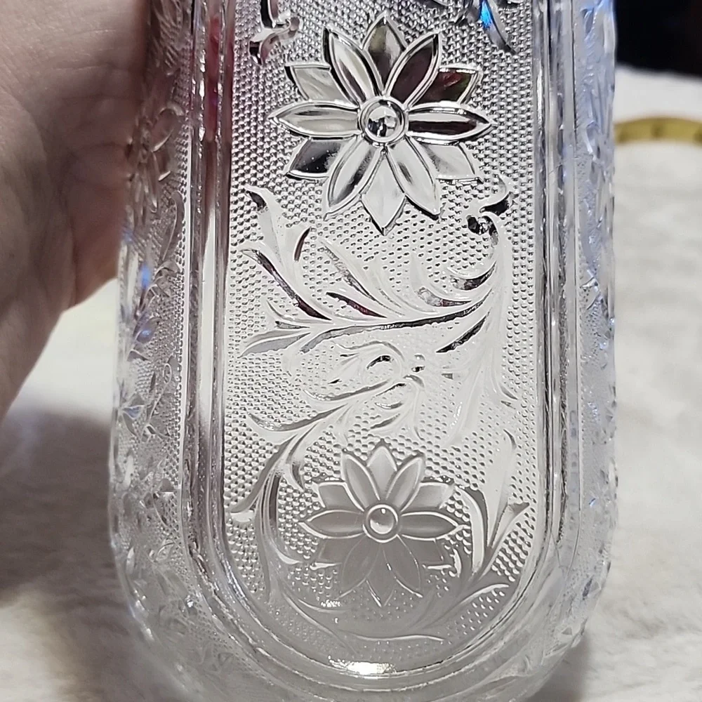 Elegant Clear Glass Floral Tray